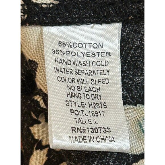 Umgee Women's‎ Floral Bell Sleeve Dress L  Black & Beige - Picture 6 of 8